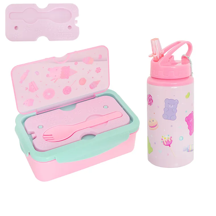 Smiki, zestaw śniadaniowy z akcesoriami, lunchbox + bidon