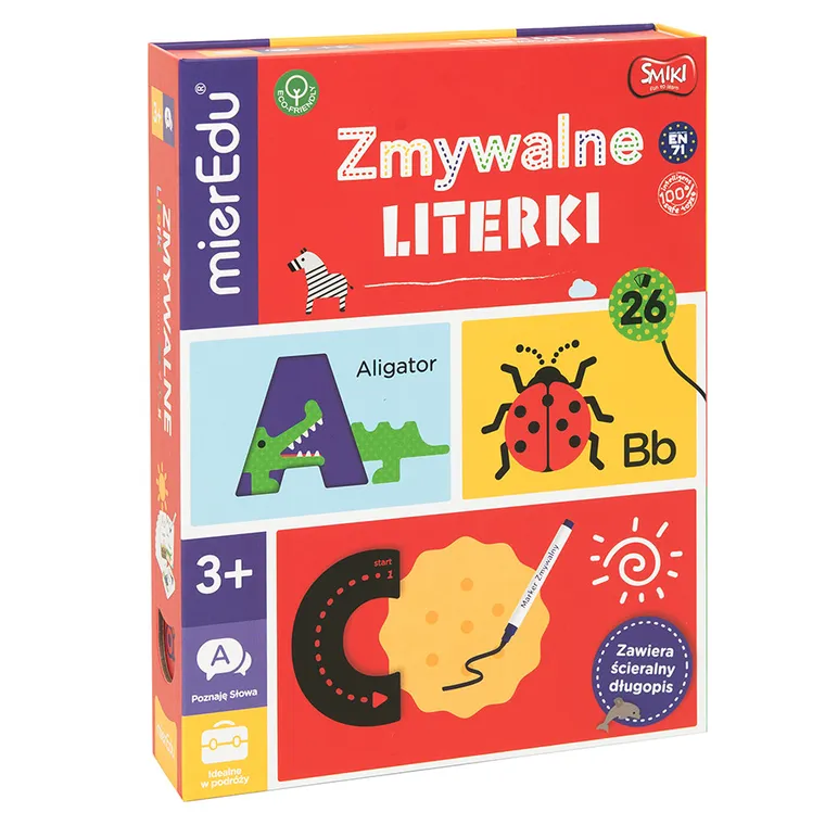 Smiki, Zmywalne literki, zestaw edukacyjny