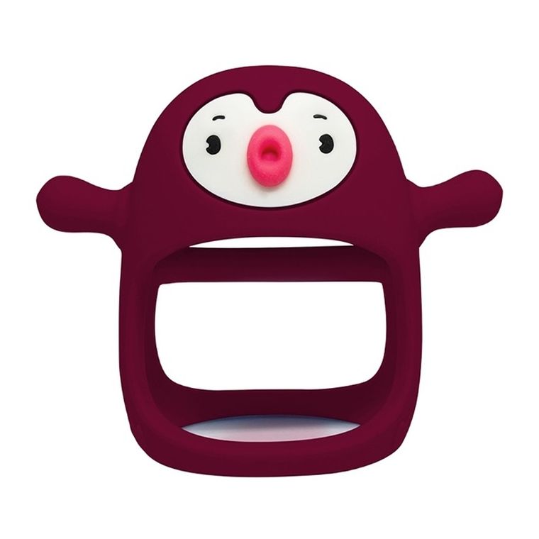 Smily Mia, gryzak silikonowy, pingwin, buddy, red