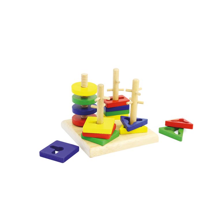 Smily Play, cztery piramidki, sorter kształtów