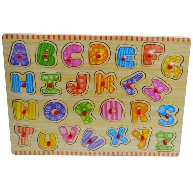 Smily Play, Literki, układanka drewniana z uchwytami