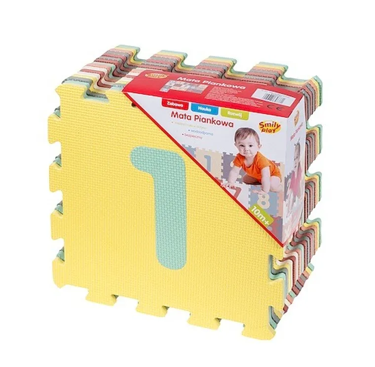 Smily Play, mata piankowa, pastelowa, cyfry