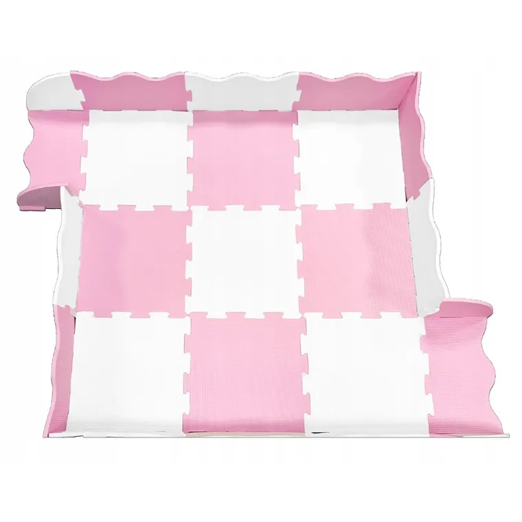 Smily Play, mata piankowa, różowo-biała, 9 elementów z rantami