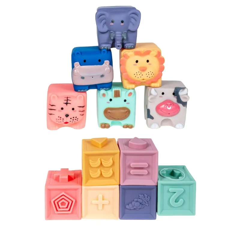 Smily Play, Miękkie klocki sensoryczne, 12 szt.