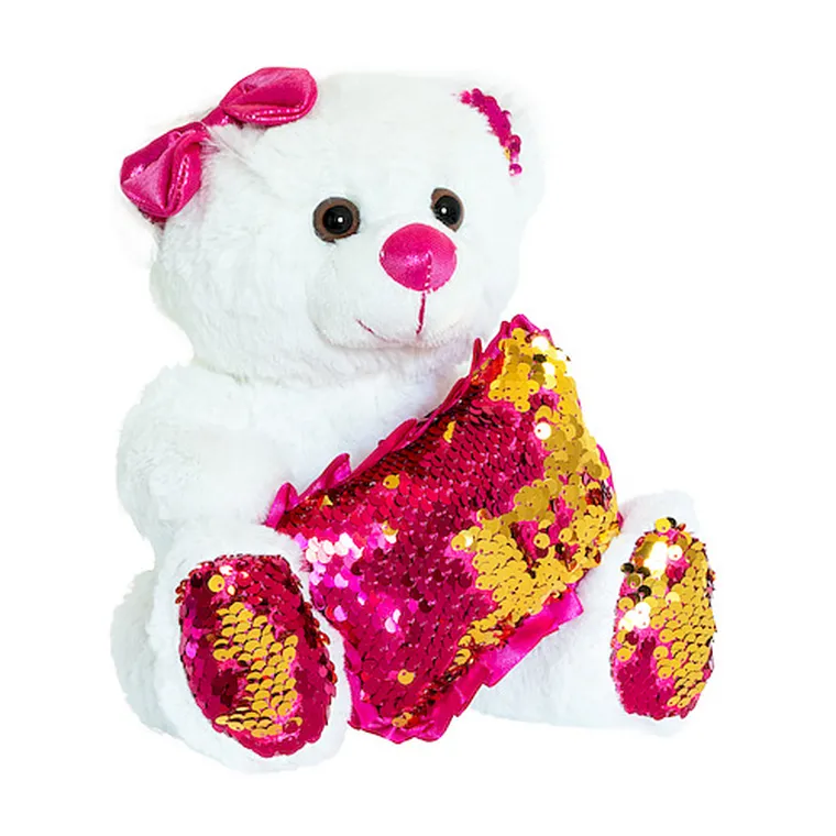 Smily Play, miś z cekinową poduszką, maskotka