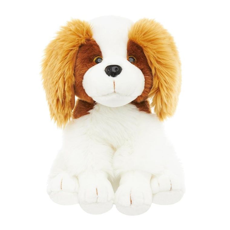 Smily Play, pies siedzący, maskotka, white-brown