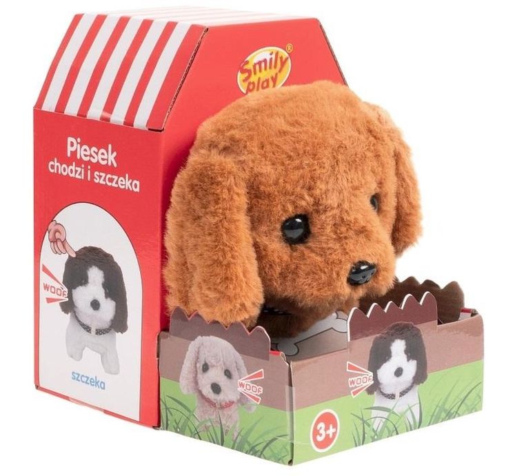 Smily Play, piesek chodzący, maskotka interaktywna, brązowy