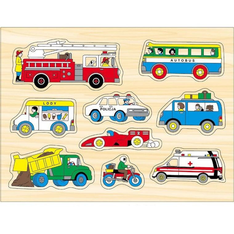 Smily Play, Pojazdy, układanka drewniana