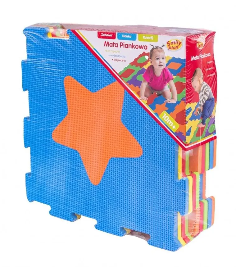 Smily Play, puzzle piankowe, mata, kształty, 9 elementów
