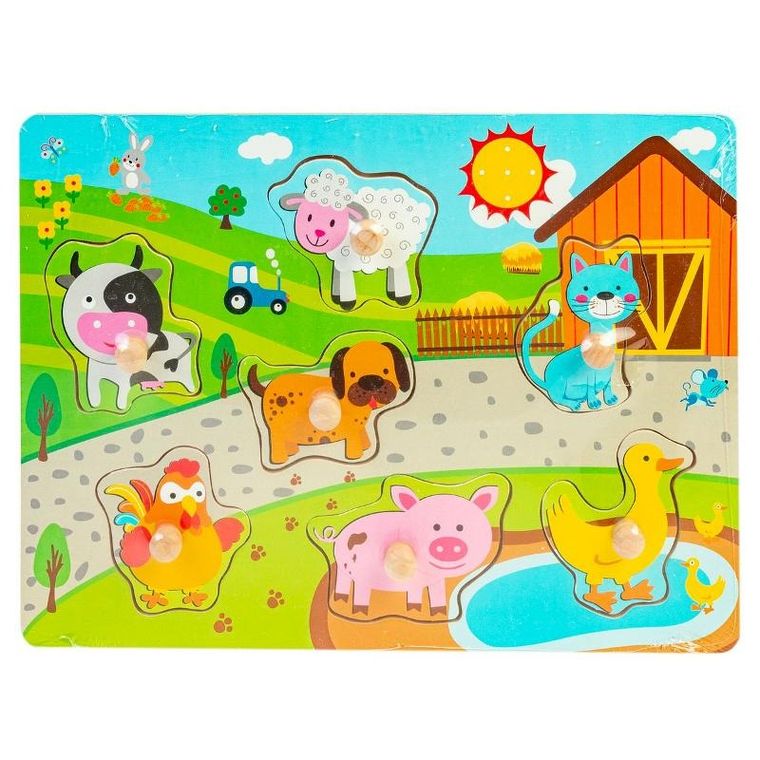 Smily Play, Zagroda, układanka drewniana z uchwytami