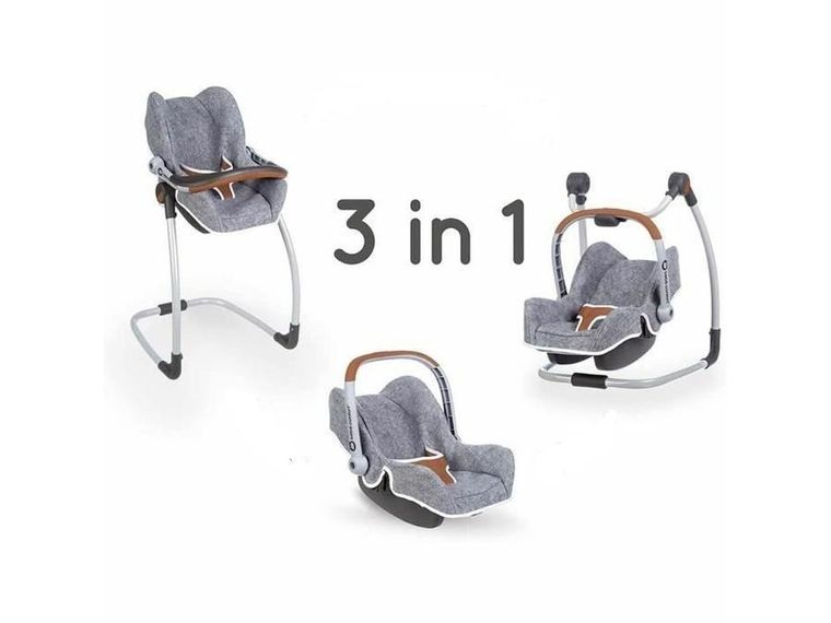 Smoby, krzesełko dla lalek 3w1, szare