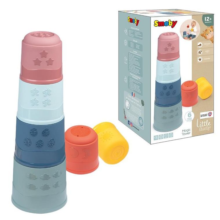 Smoby, Little Smoby, Magiczna wieża, układanka kubeczkowa