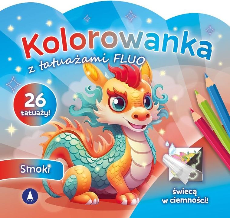 Smoki. Kolorowanka z tatuażami fluo