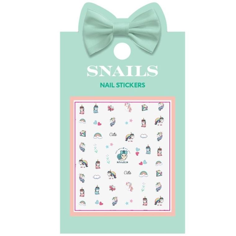 Snails, naklejki na paznokcie, jednorożce