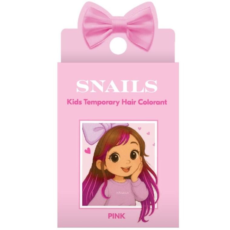 Snails, zmywalna kreda do włosów, różowa, 1 szt.