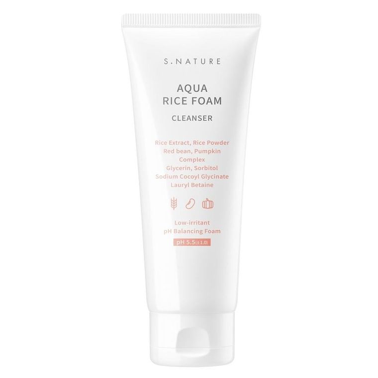 S.Nature, Aqua Rice Foam Cleanser, ryżowa pianka do mycia twarzy, 80 ml