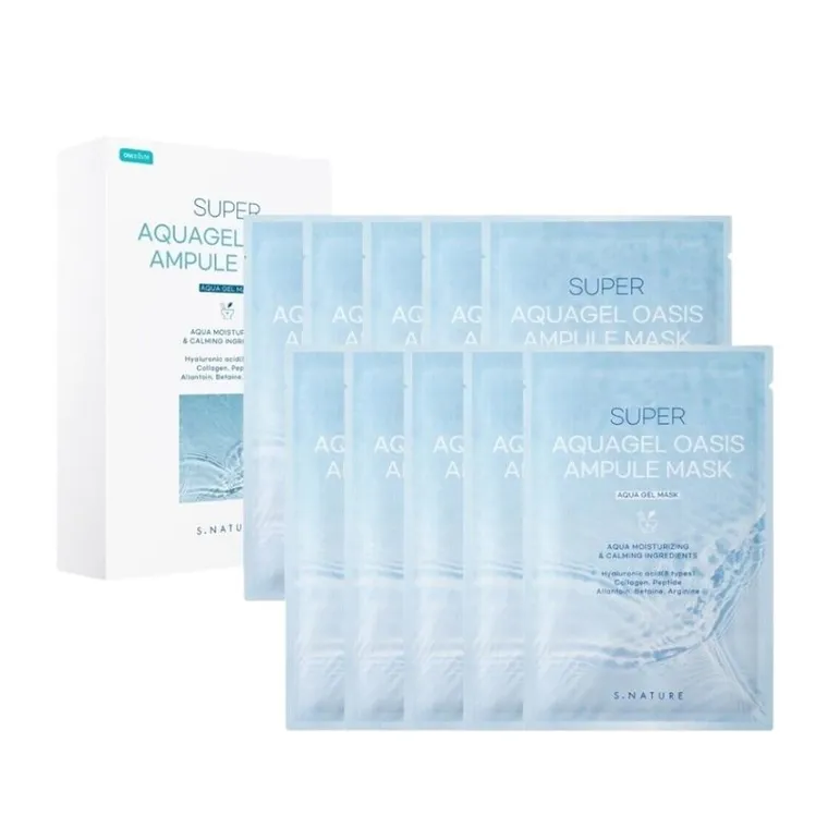 S.Nature, Super Aquagel Oasis Ampule Mask, nawilżająca maska w płachcie, 10-30 ml