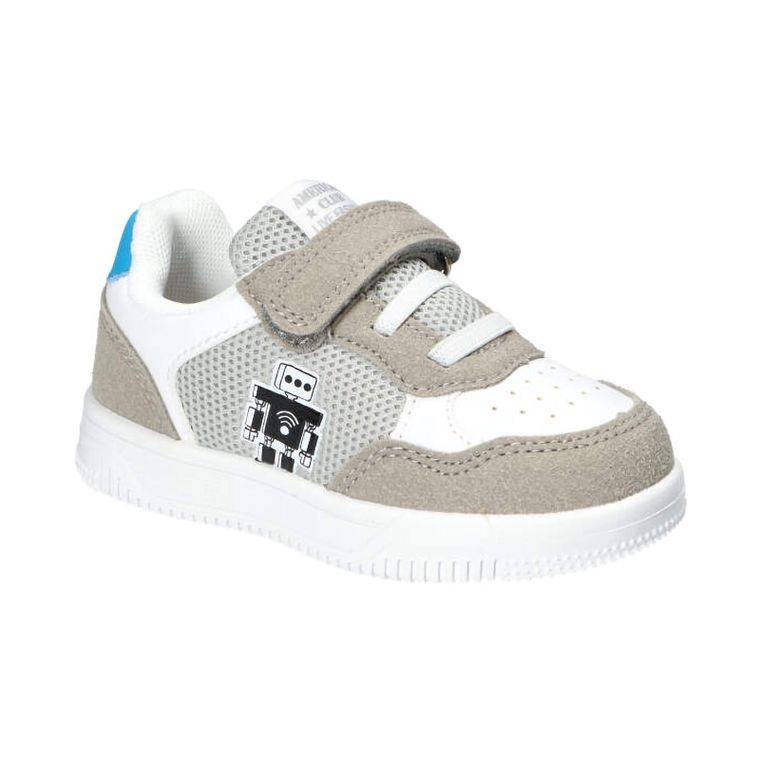 Sneakersy chłopięce, szare, skórzana wkładka, American Club
