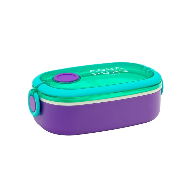 Śniadaniówka Aqua Pure ze sztućcami - mint/lavender