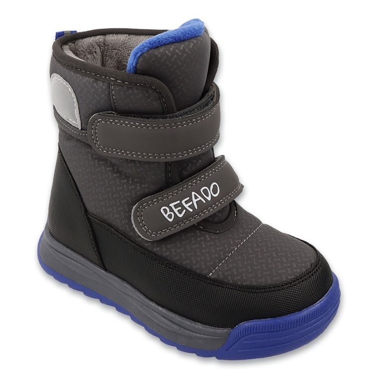 Śniegowce chłopięce, ocieplane, szare, Befado