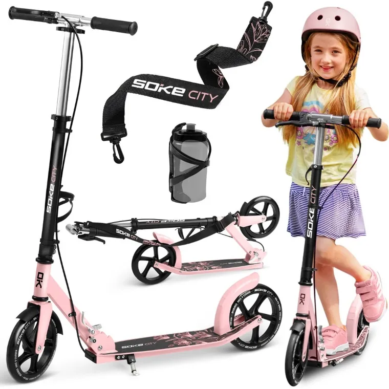 Soke, City, hulajnoga miejska, składana, czarno-różowa