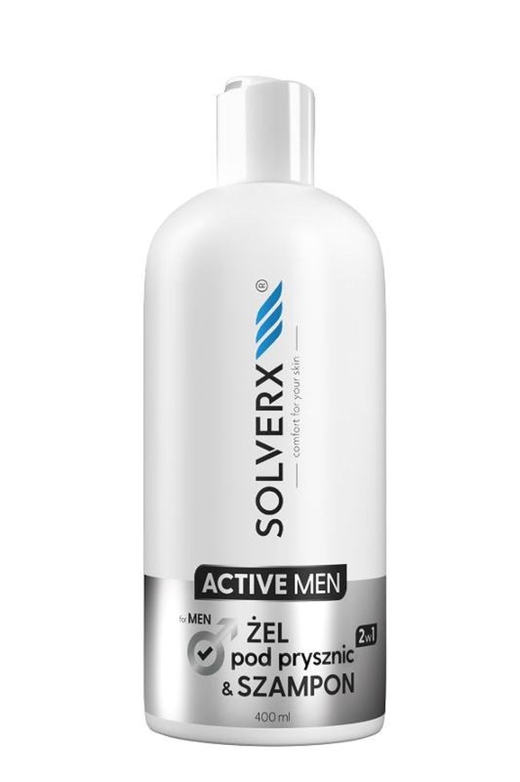 Solverx, Active Men, żel pod prysznic i szampon 2w1, 400 ml