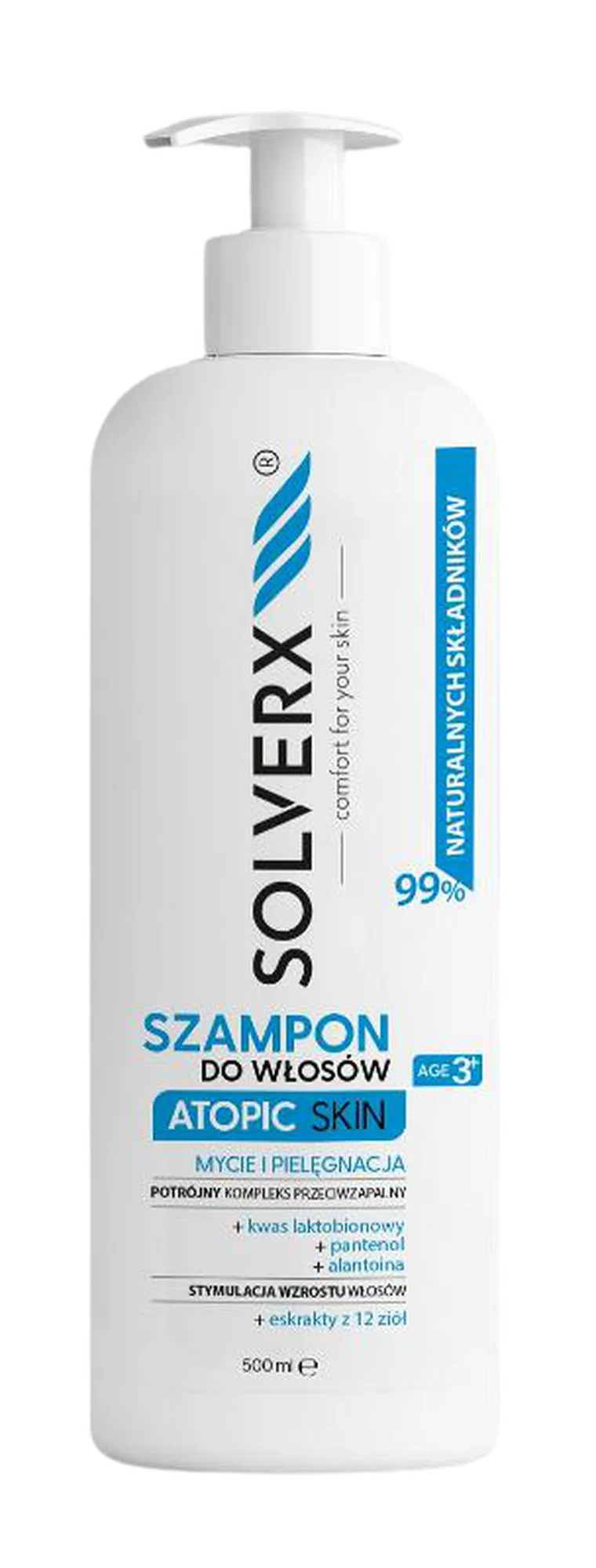 Solverx, Atopic Skin, szampon do włosów, 500 ml