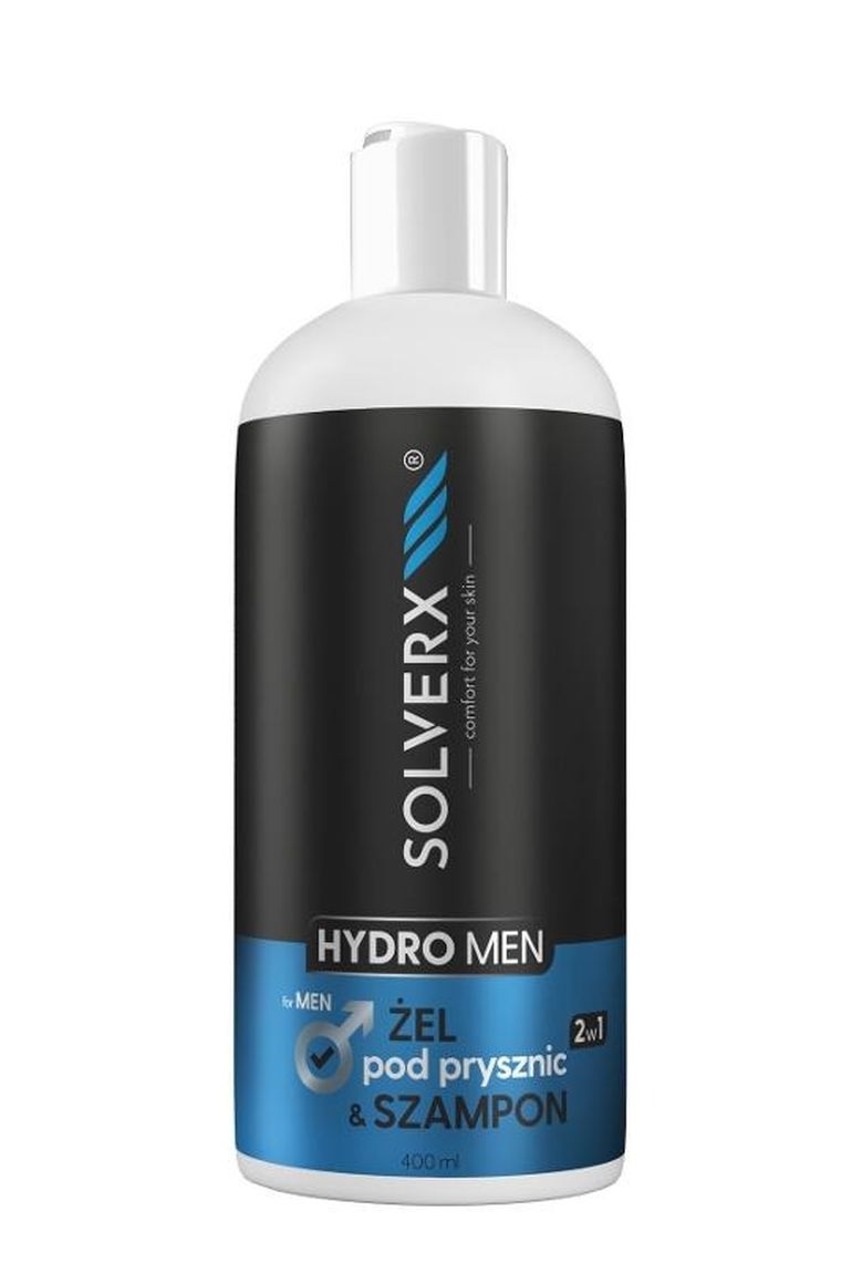 Solverx, Hydro Men, żel pod prysznic i szampon 2w1, 400 ml