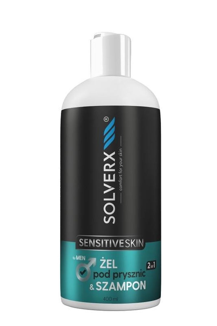 Solverx, Sensitive Skin Men, żel pod prysznic i szampon 2w1, 400 ml