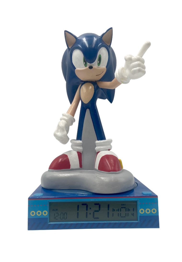 Sonic, lampka 3D z budzikiem