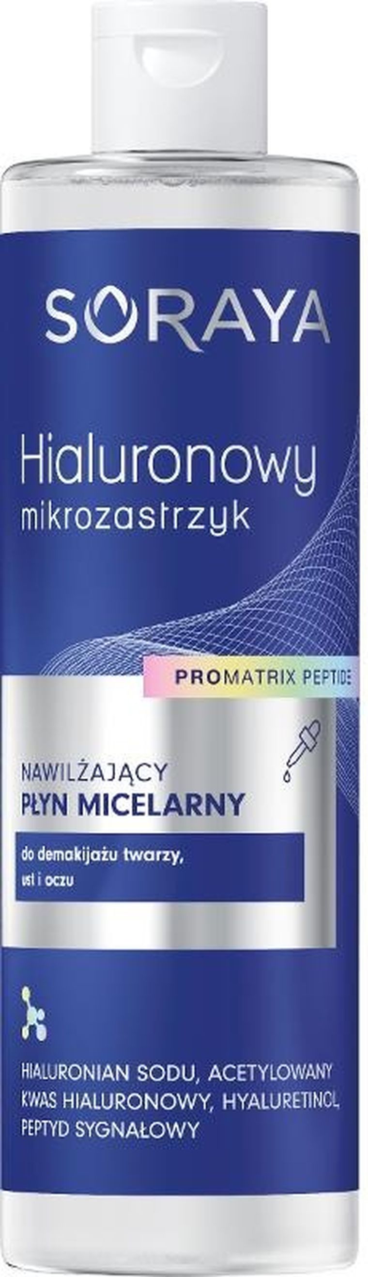 Soraya, hialuronowy mikrozastrzyk nawilżający płyn micelarny, 400 ml