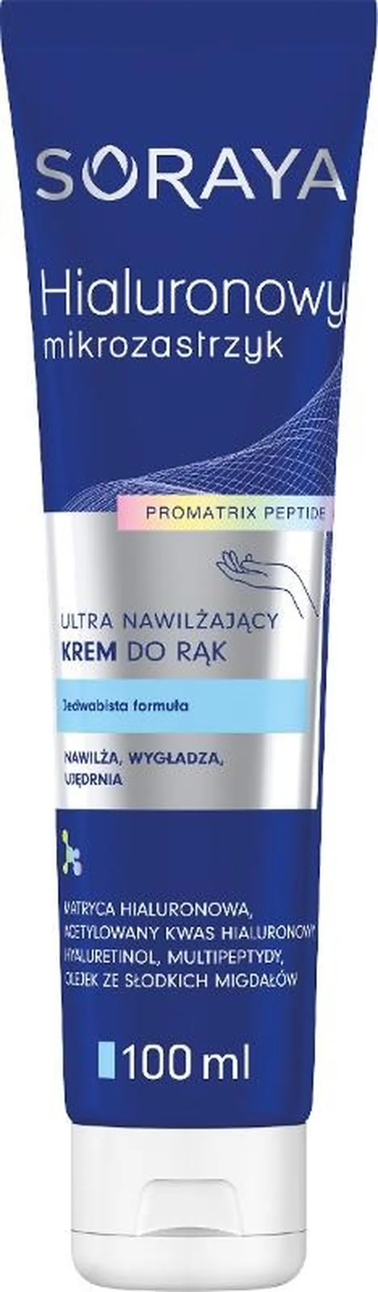 Soraya, Hialuronowy Mikrozastrzyk Pro Matrix, ultra nawilżający krem do rąk, 100 ml