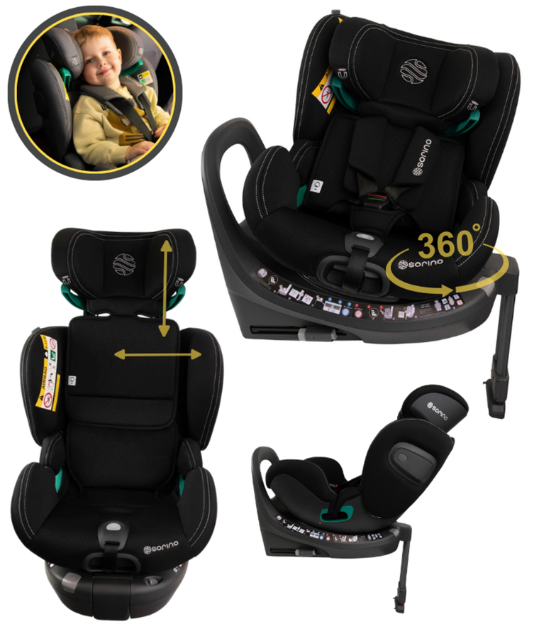 Sorino, Aurora, fotelik samochodowy z bazą, 360°, black, 40-150 cm