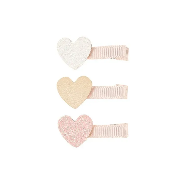 Souza! Bracha, spinki do włosów, brokatowe serca, pastelowe, 3 szt.
