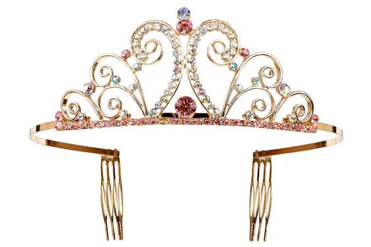 Souza! Chapira, tiara wsuwana z klejnotami, złota