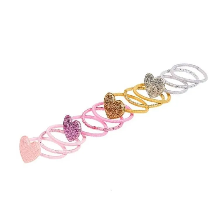 Souza! Coranna, gumki do włosów, brokatowe serduszka, 12 szt.