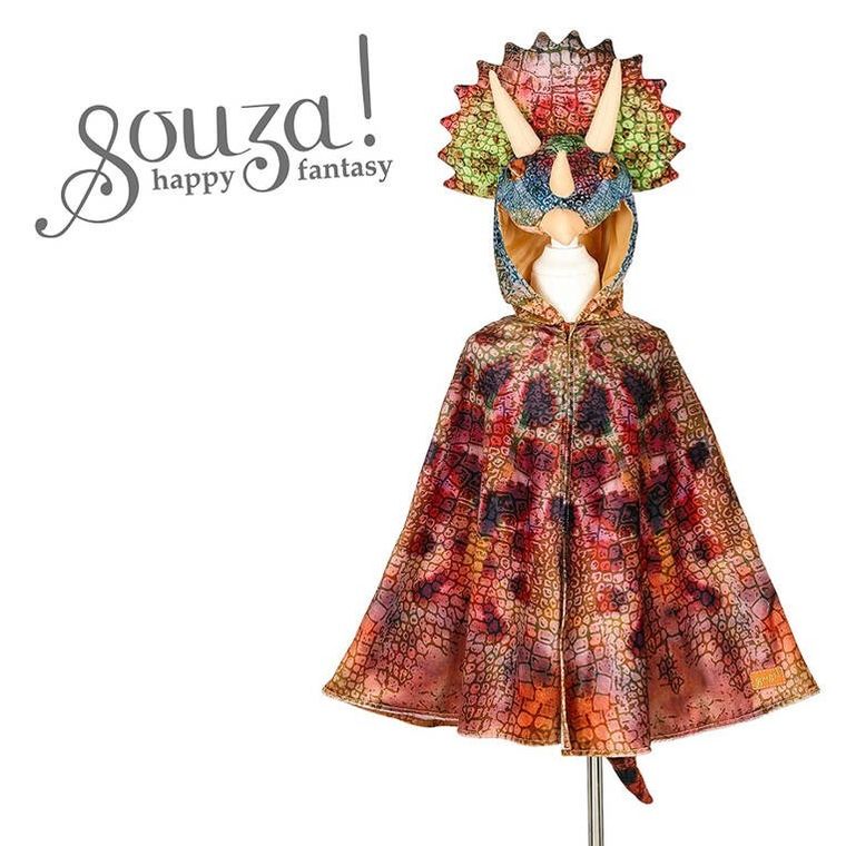 Souza! Dinozaur Triceratops, peleryna z kapturem-maską, 4-7 lat