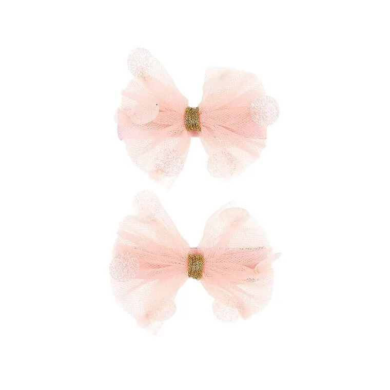 Souza! Elske, spinki do włosów, tiulowa różowa kokarda, 2 szt.