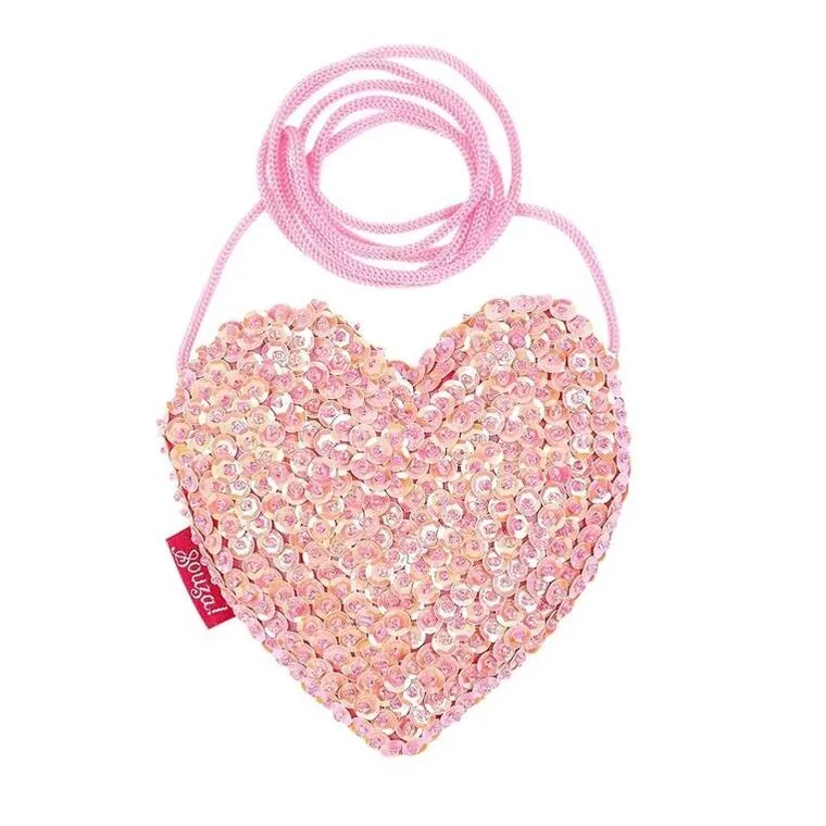 Souza! Emma, cekinowa torebka na ramię dla dzieci, serduszko różowa