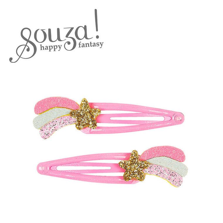 Souza! Faline, spinki do włosów z brokatową kometą, różowe, 2 szt.
