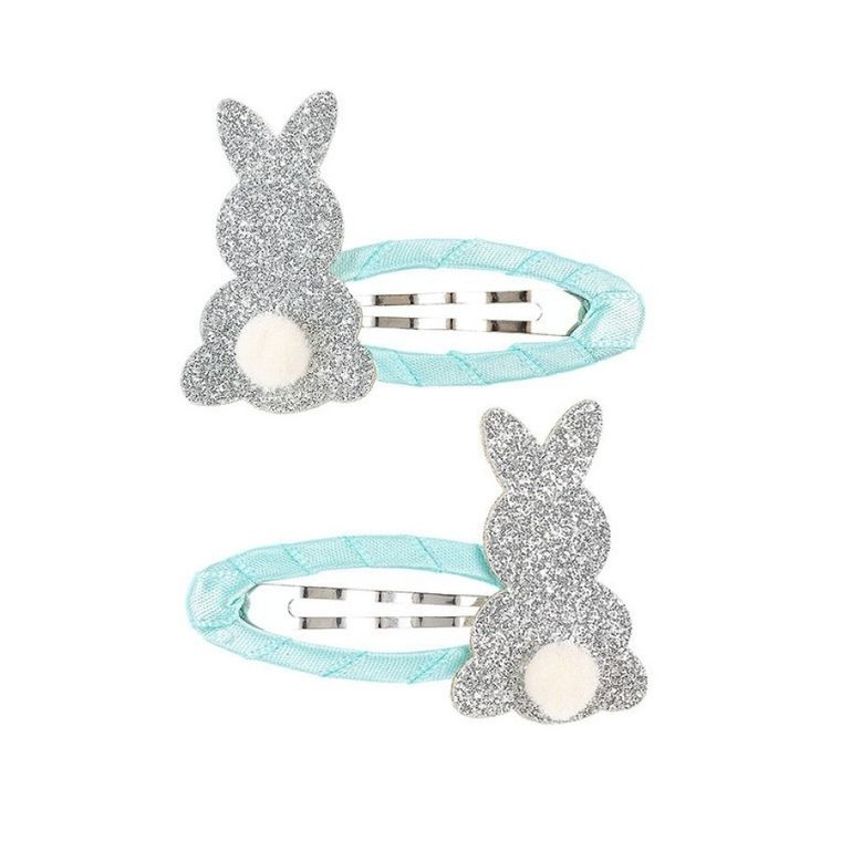 Souza! Matisa, spinki do włosów owinięte wstążką, z brokatowym króliczkiem, 2szt.