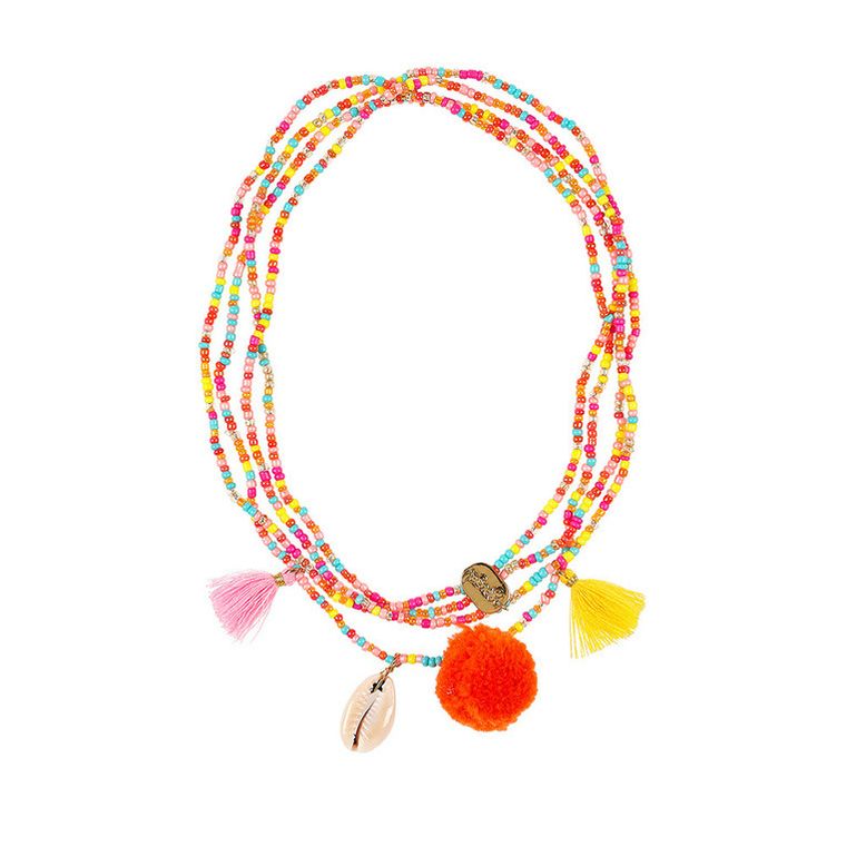 Souza! Sylvie, poczwórny naszyjnik z koralików z zawieszkami, wielokolorowy