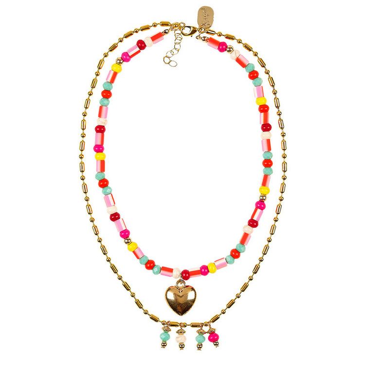 Souza! Syta, podwójny naszyjnik, łańcuszek i grube koraliki z zawieszką
