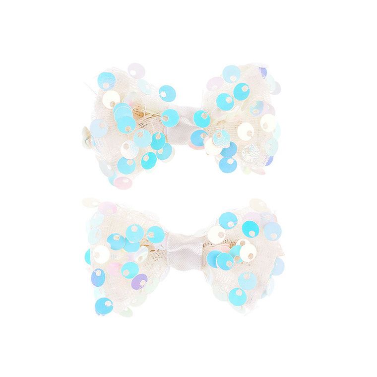 Souza! Tiki, klipsy do włosów, kokarda, biała, 2 szt.