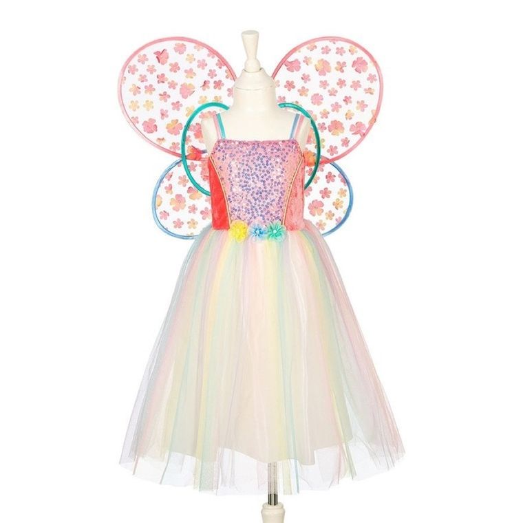 Souza! wróżka Flora, sukienka ze skrzydłami, kostium, 5-7 lat