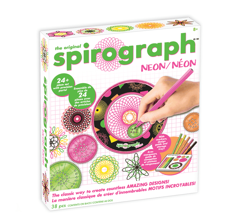 Spirograph, zestaw artystyczny, Neon