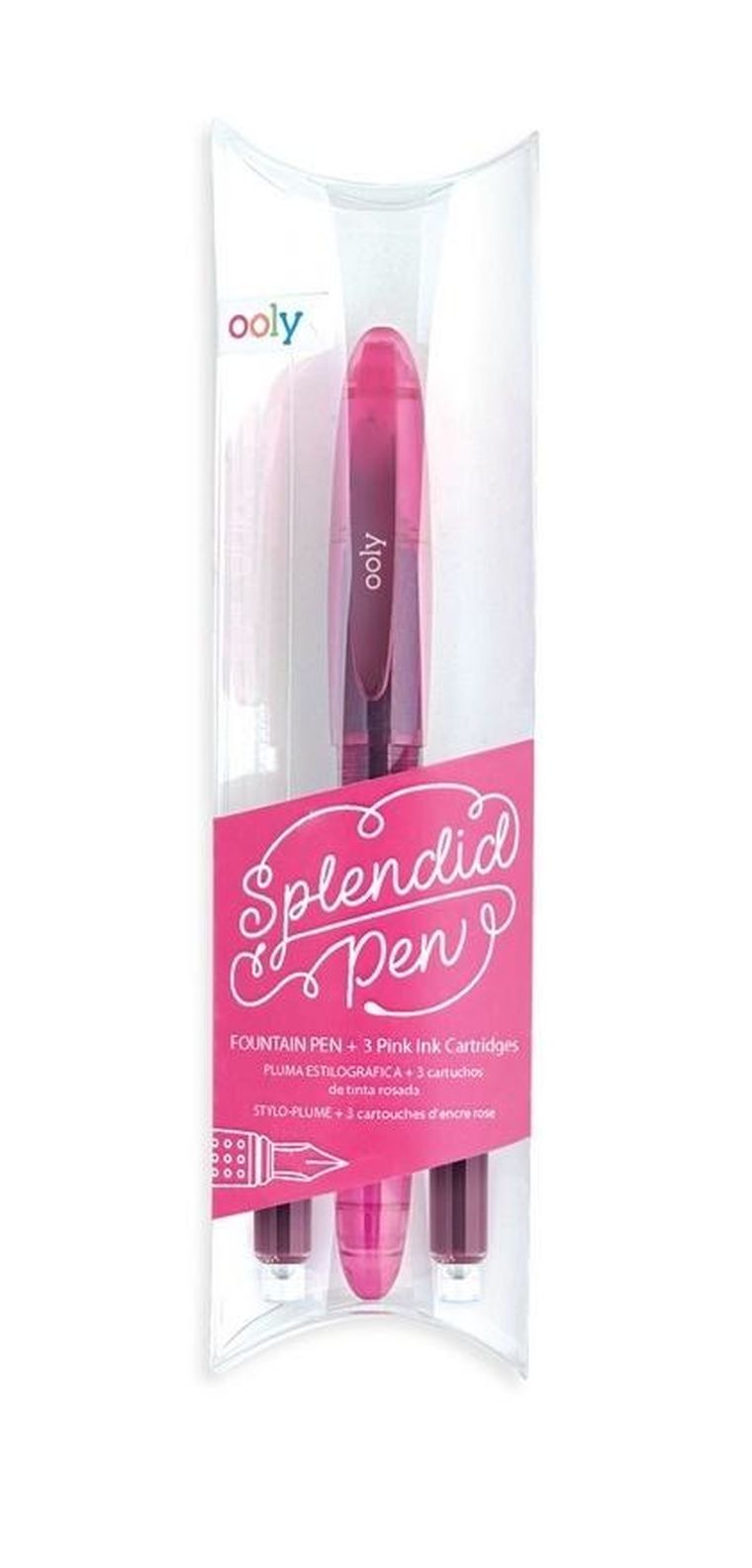 Splendid, pióro wieczne, różowe + 3 naboje