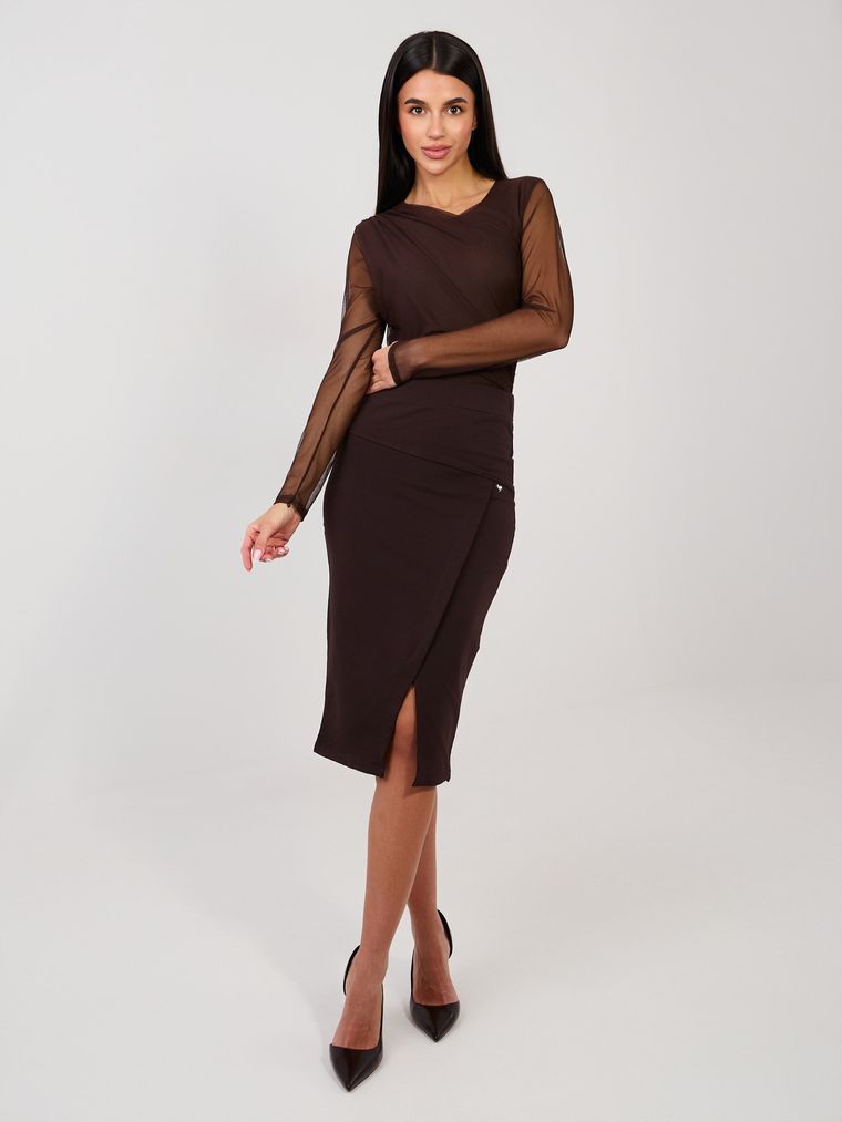 Spódnica damska, brązowa, Basisc Feel Good