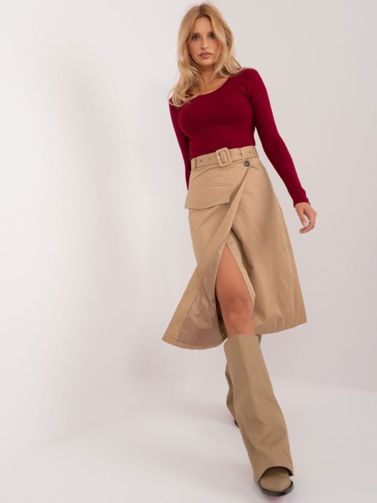 Spódnica damska, brązowa, Factory Price