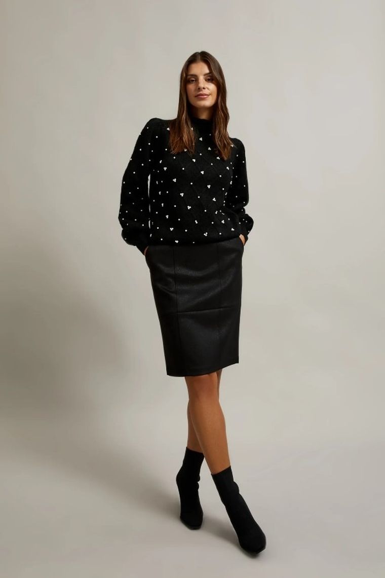 Spódnica damska, czarna, Moodo